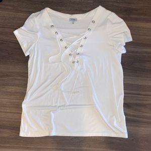 White lace up top